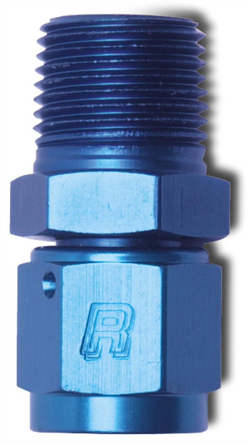 Russell Performance Adapter Fitting, -8 AN Female to 3/8 Inch Male NPT, Anodized, Blue, Aluminum, Single – 614218