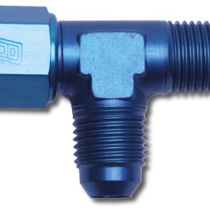 Russell Performance Adapter Fitting, -8 AN Tee with Female AN on Run, Anodized, Blue, Aluminum, Single – 614408