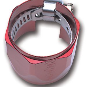 Russell Performance Hose End Fitting Clamp, 6AN, Anodized, Red, Aluminum, Single – 620260