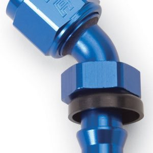 Russell Performance Hose End Fitting, Twist-Lok, -8 AN Hose, -8 AN Outlet, 45 Degree, Anodized, Blue, Aluminum, Single – 624090