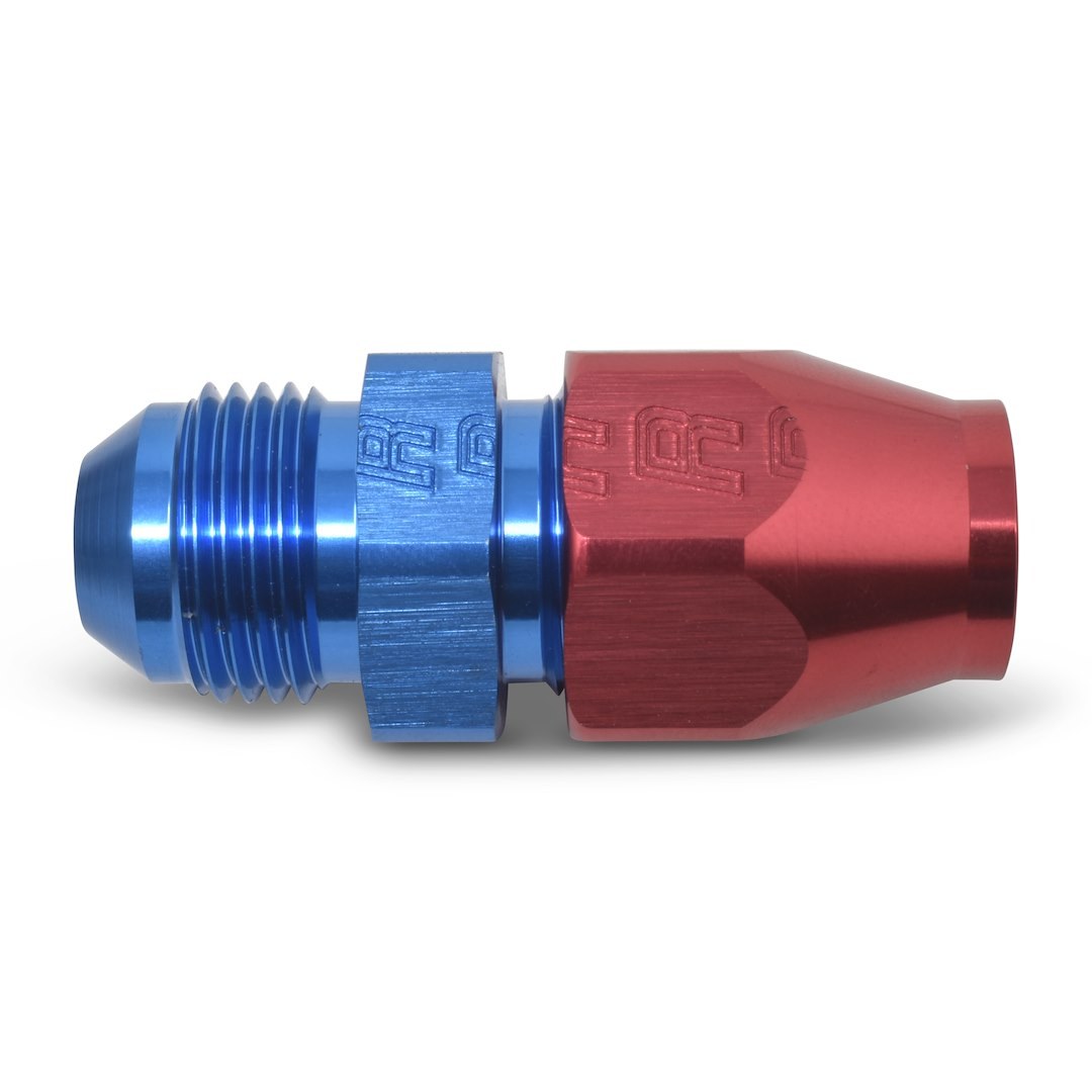 Russell Performance Tube End Fitting, 8AN Male 37 Degrees to 1/2 Inch Tube, Straight, Anodized, Red/ Blue, Aluminum, Single – 639230