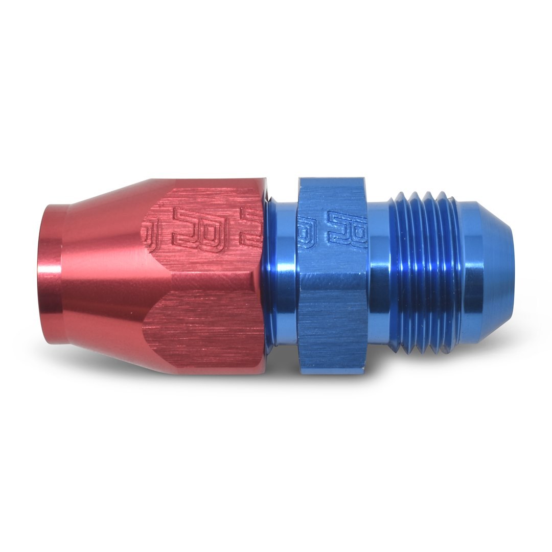 Russell Performance Tube End Fitting, 8AN Male 37 Degrees to 1/2 Inch Tube, Straight, Anodized, Red/ Blue, Aluminum, Single – 639230