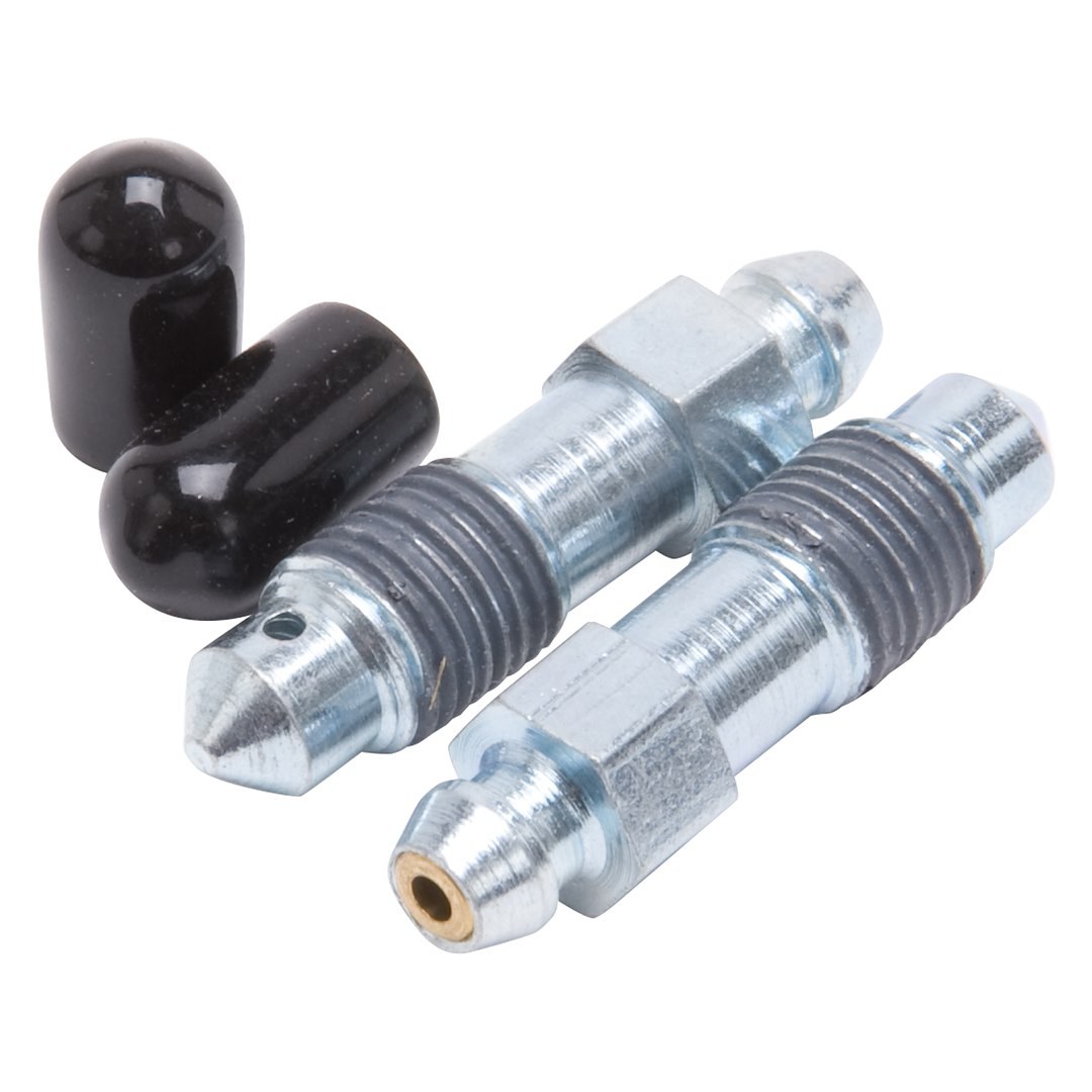 Russell Performance Brake Bleeder Screw, Speed Bleeder, With Check Valve, 3/8-24 Inch Threads, 1-1/2 Inch Length, Set of 2 – 639600