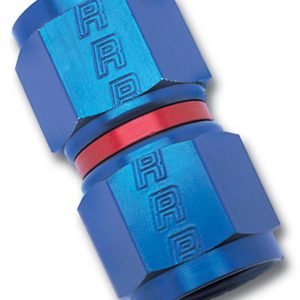 Russell Performance Coupler Fitting, -6 AN Female, Straight, Aluminum, Red/Blue, Single – 640000
