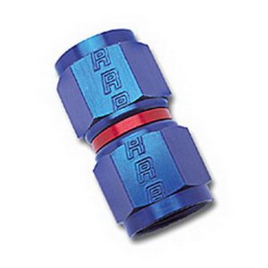 Russell Performance Coupler Fitting, -6 AN Female, Straight, Aluminum, Red/Blue, Single – 640000