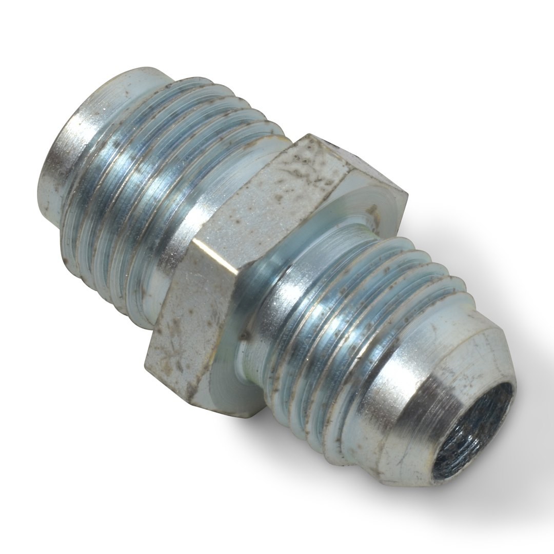 Russell Performance Power Steering Hose Adapter Fitting, Powerflex, -6 AN to 5/8-18 Inch Inverted Flare, Zinc Plated, Silver, Steel, Single – 640380