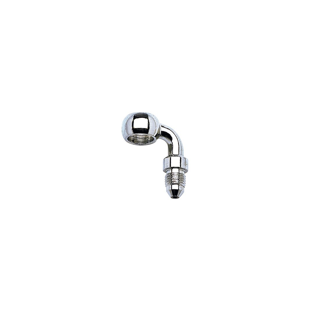 Russell Performance Banjo Fitting, -3 AN SAE End with 90 Degree Bend, 10 Millimeter Bolt Hole, Without Banjo Bolt, Endurashine ™, Silver – 640541