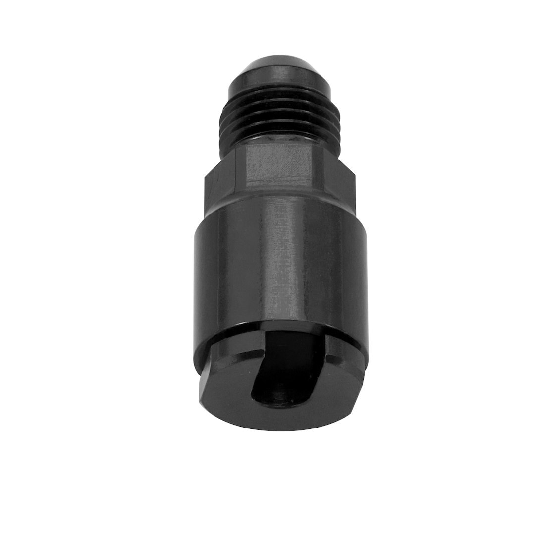 Russell Performance Adapter Fitting, -6 AN Male to 1/4 Inch SAE Quick Disconnect Female with Screw IN End Cap, Anodized, Black, Aluminum – 641303