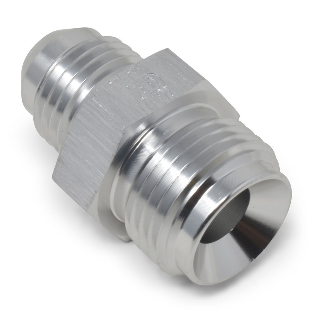 Russell Performance Power Steering Hose Adapter Fitting, Powerflex, -6 AN to 11/16-18 Inch Inverted Flare, Endurashine ™, Silver, Aluminum – 648050