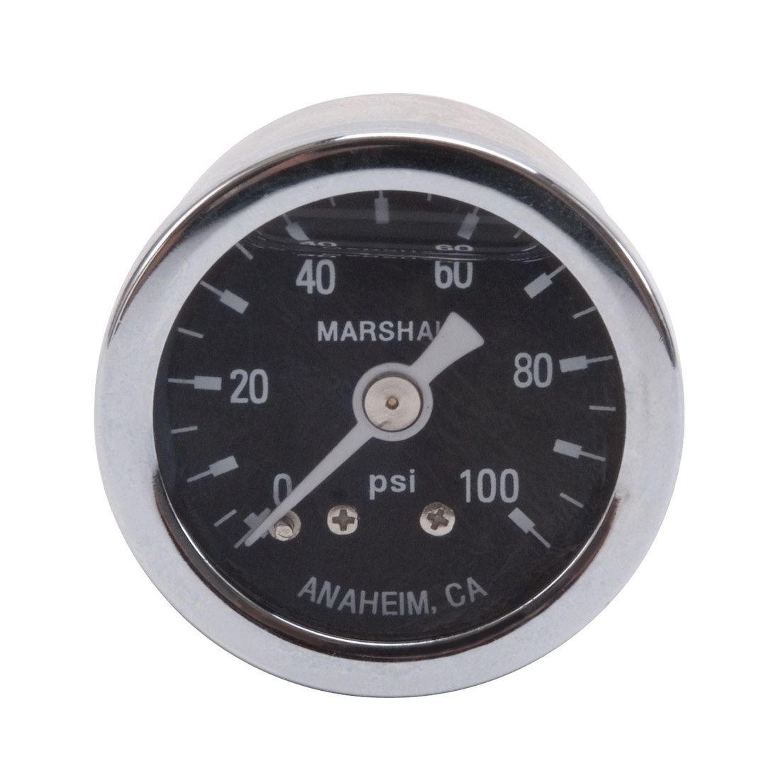 Russell Performance Gauge Fuel Pressure, 100 PSI Fuel Pressure Gauge (liquid-Filled), 1-1/2 Inch Diameter – 650340