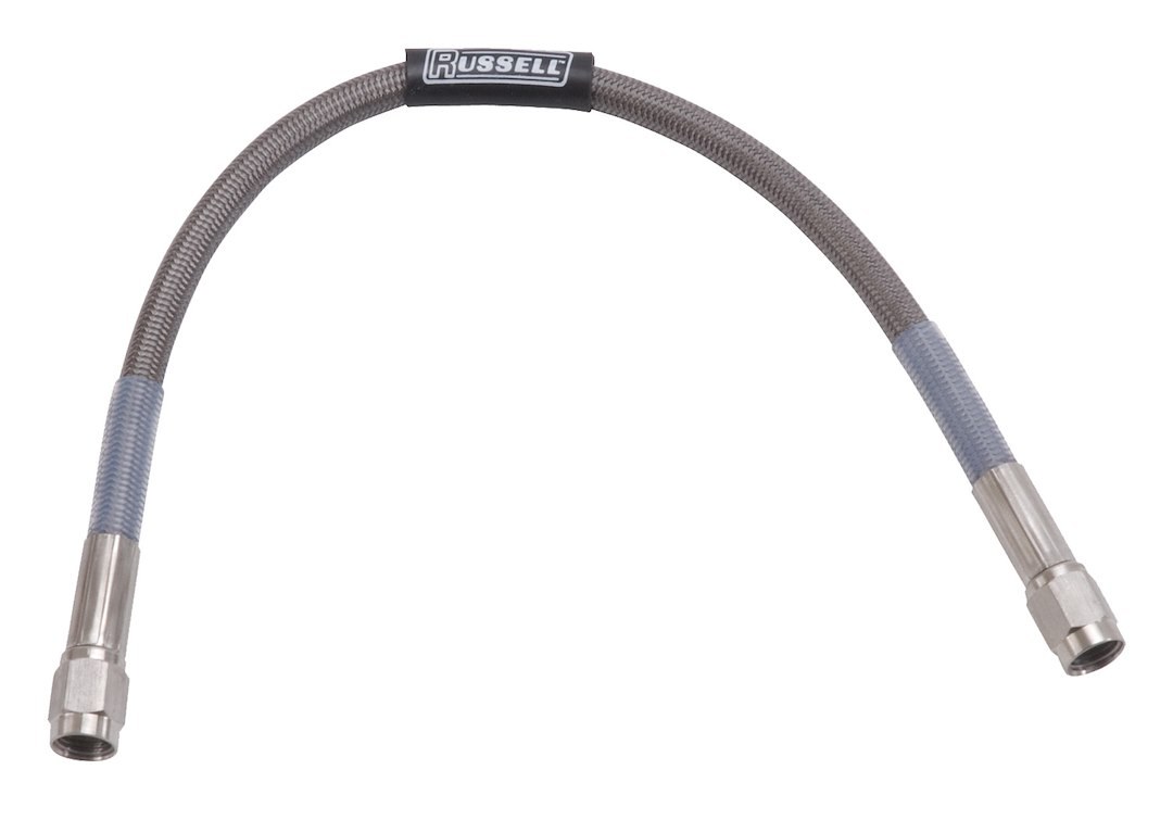 Russell Performance Brake Line, Competition, Braided Stainless Steel, -4 AN Hose, 18 Inch Length, Single – 659020