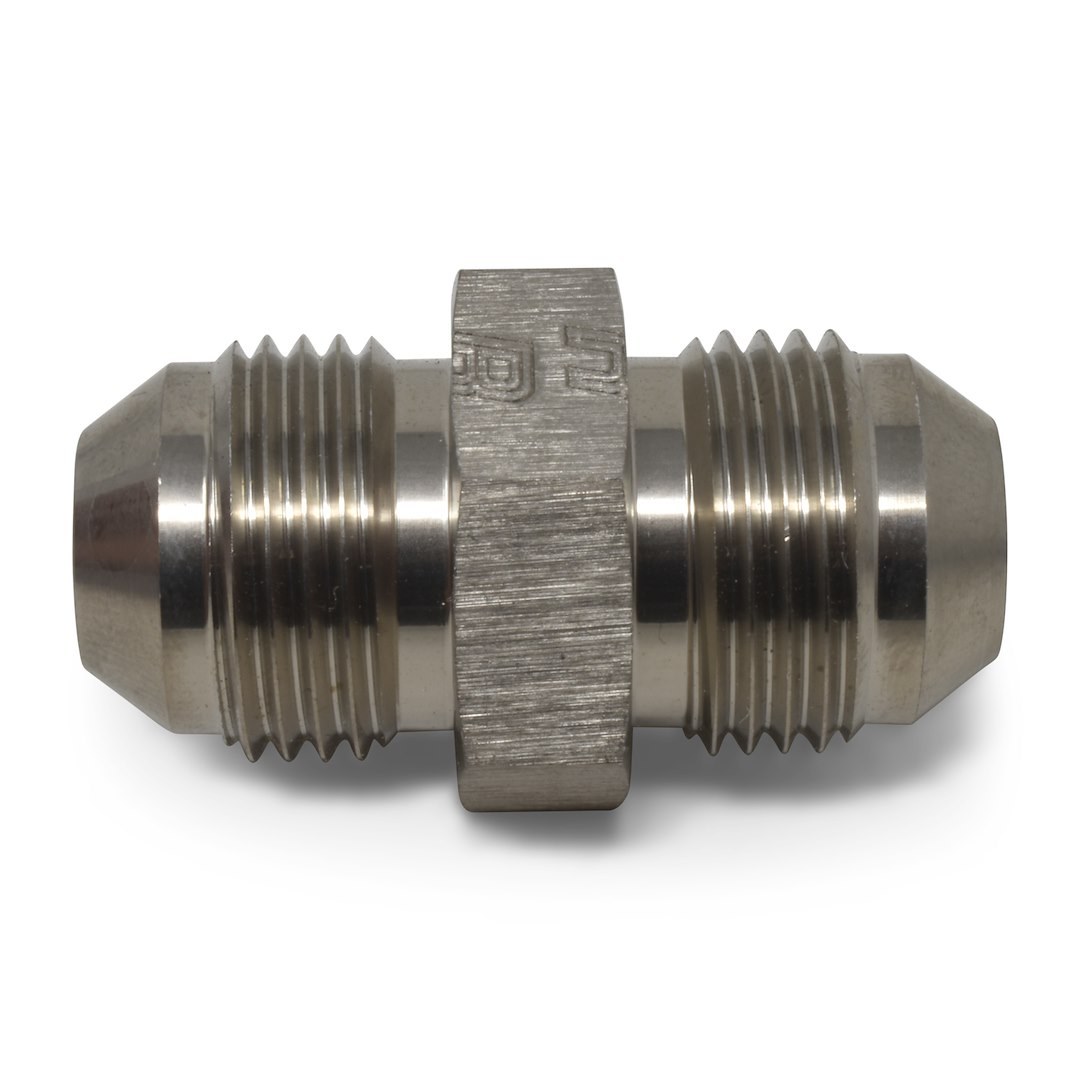 Russell Performance Coupler Fitting, -6 AN Male, Straight, Aluminum, Endurashine ™ Silver, Single – 660351