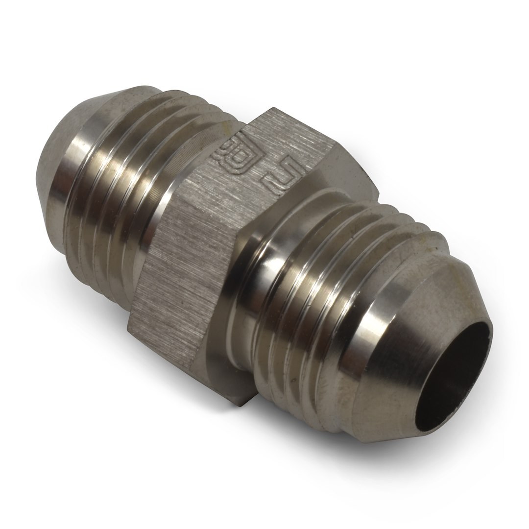 Russell Performance Coupler Fitting, -6 AN Male, Straight, Aluminum, Endurashine ™ Silver, Single – 660351