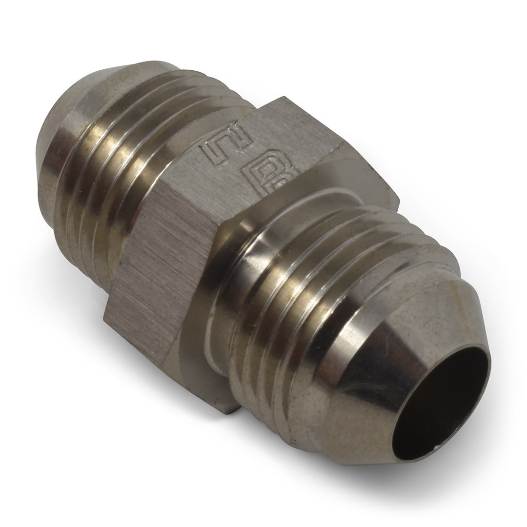 Russell Performance Coupler Fitting, -6 AN Male, Straight, Aluminum, Endurashine ™ Silver, Single – 660351