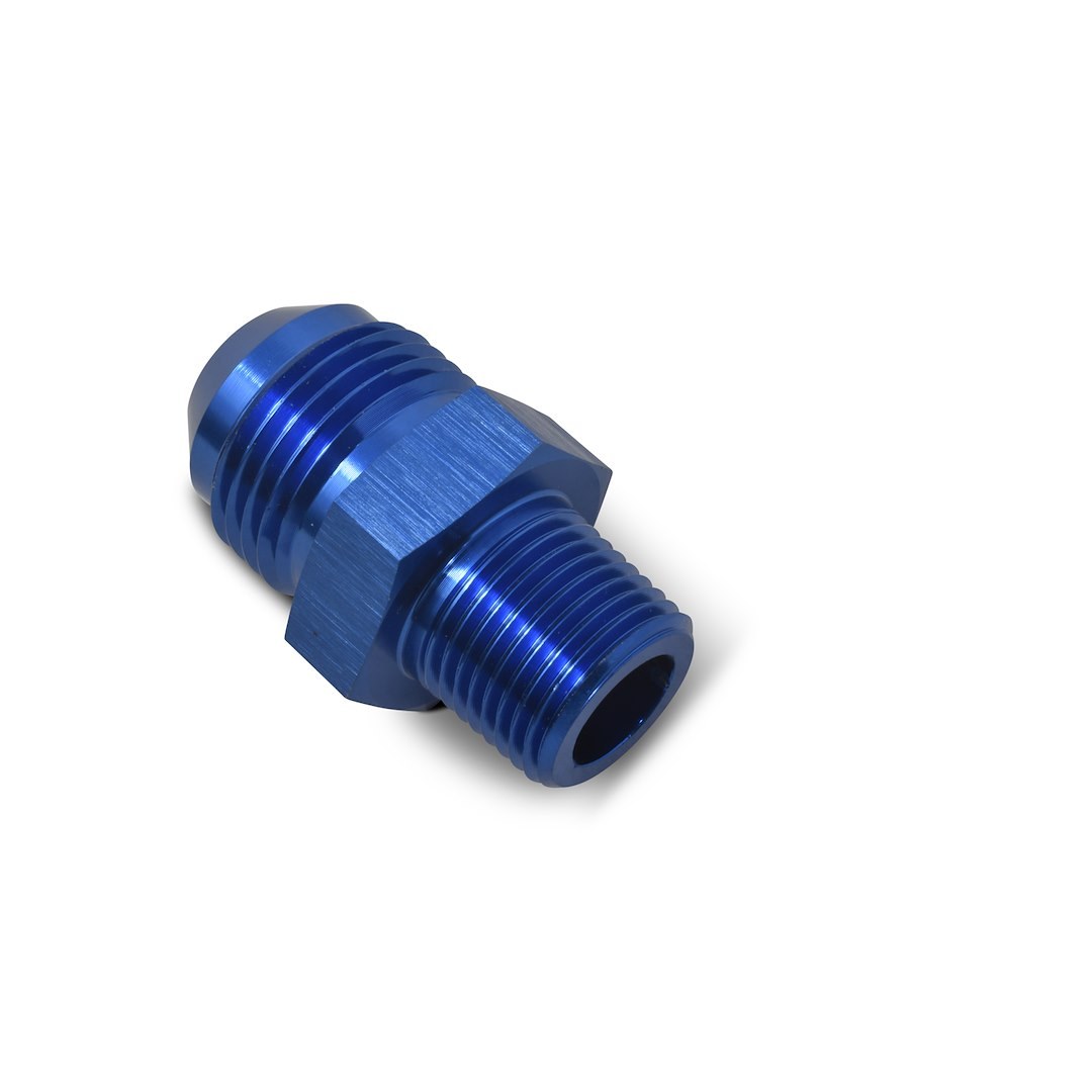 Russell Performance Adapter Fitting, -4 AN to 1/8 Inch NPT, Anodized, Blue, Aluminum, Single – 660420