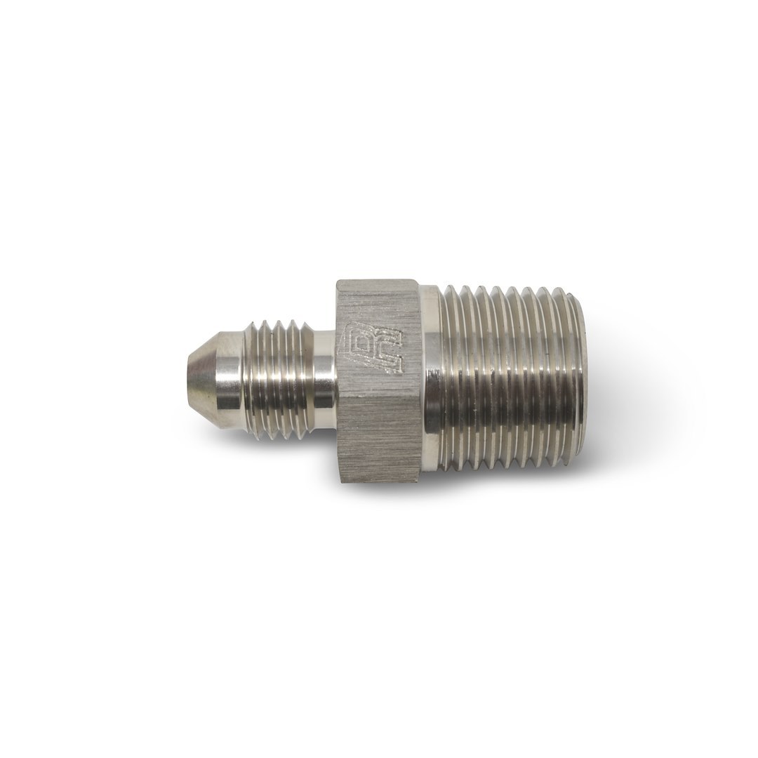 Russell Performance Adapter Fitting, -4 AN to 1/8 Inch NPT, Endurashine ™, Silver, Aluminum, Single – 660421