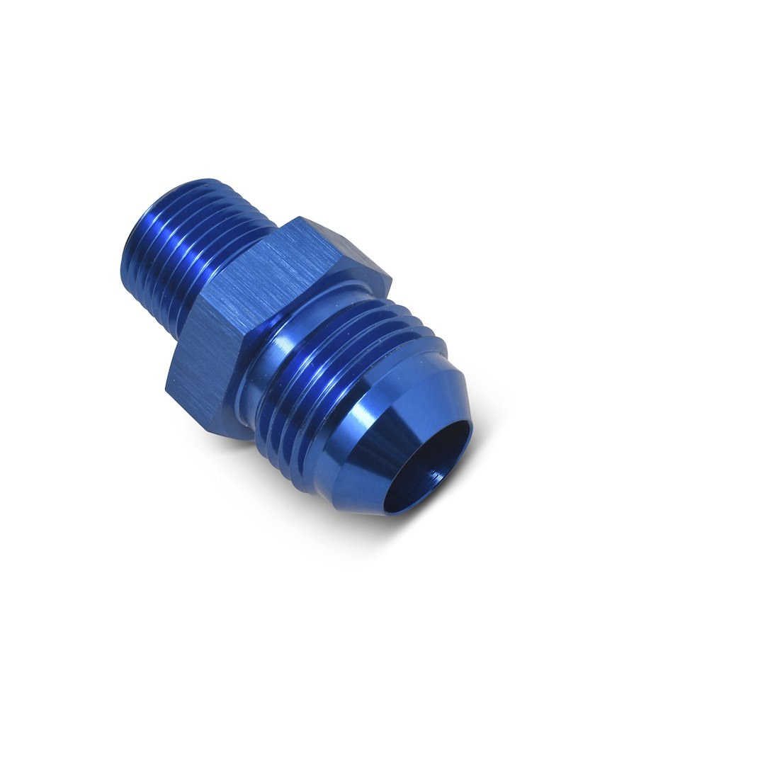 Russell Performance Adapter Fitting, -6 AN to 1/8 Inch NPT, Anodized, Blue, Aluminum, Single – 660450