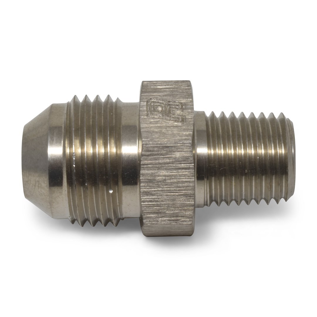 Russell Performance Adapter Fitting, -6 AN to 3/8 Inch NPT, Endurashine ™, Silver, Aluminum, Single – 660461