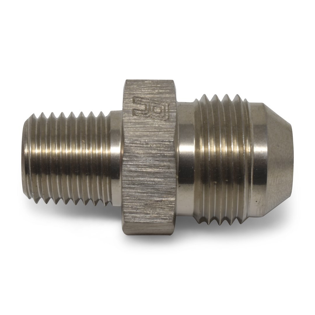 Russell Performance Adapter Fitting, -6 AN to 3/8 Inch NPT, Endurashine ™, Silver, Aluminum, Single – 660461