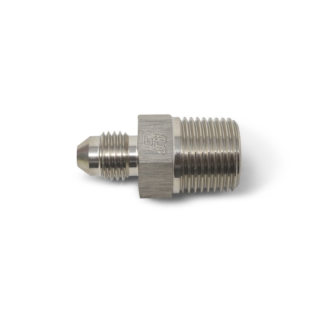 Russell Performance Adapter Fitting, -8 AN to 1/2 Inch NPT, Endurashine ™, Silver, Aluminum, Single – 660491