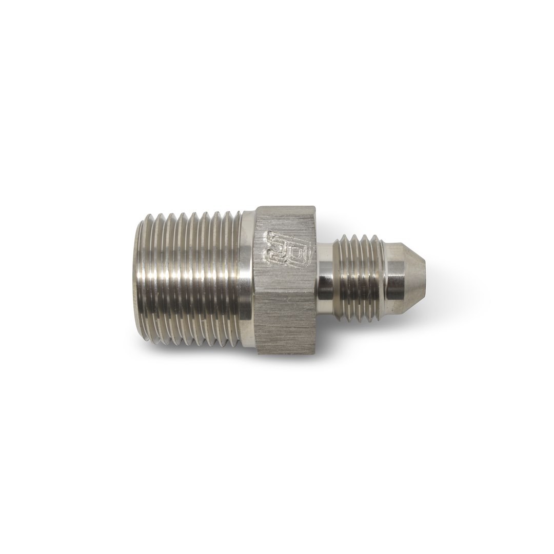 Russell Performance Adapter Fitting, -8 AN to 1/2 Inch NPT, Endurashine ™, Silver, Aluminum, Single – 660491