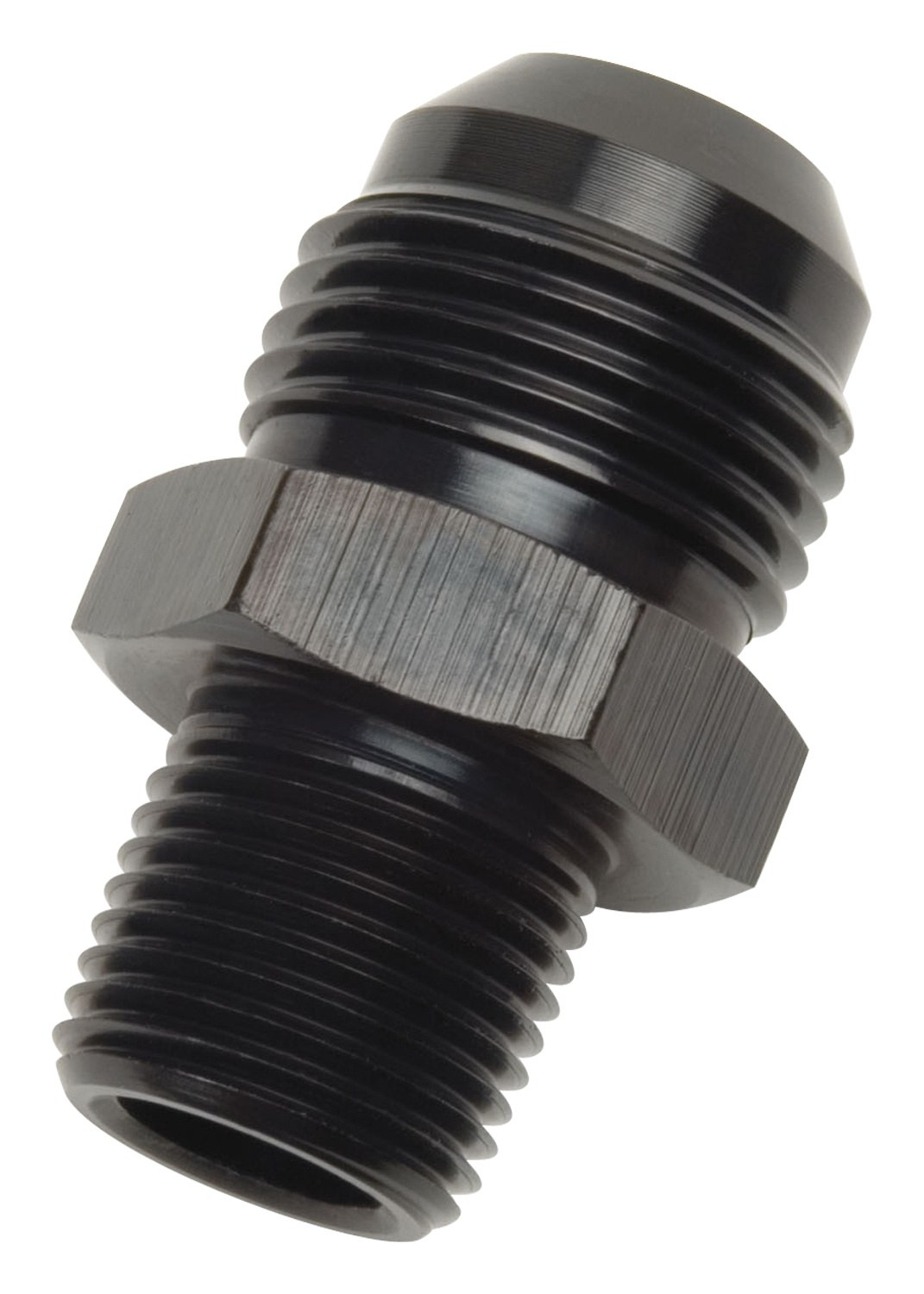 Russell Performance Adapter Fitting, -12 AN to 1/2 Inch NPT, Anodized, Black, Aluminum, Single – 660523