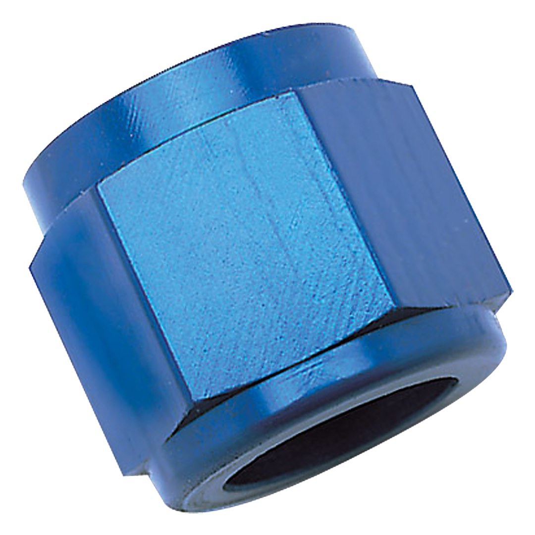 Russell Performance Tube End Fitting Nut, 3/16 Inch, Blue, Aluminum, Set of 6 – 660550