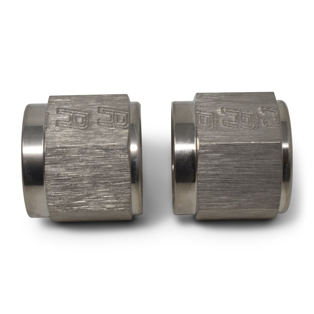 Russell Performance Tube End Fitting Nut, 3/8 Inch, Silver, Aluminum, Set of 2 – 660571