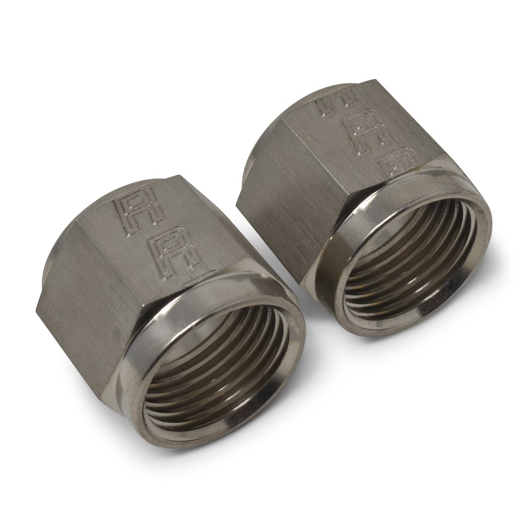 Russell Performance Tube End Fitting Nut, 3/8 Inch, Silver, Aluminum, Set of 2 – 660571