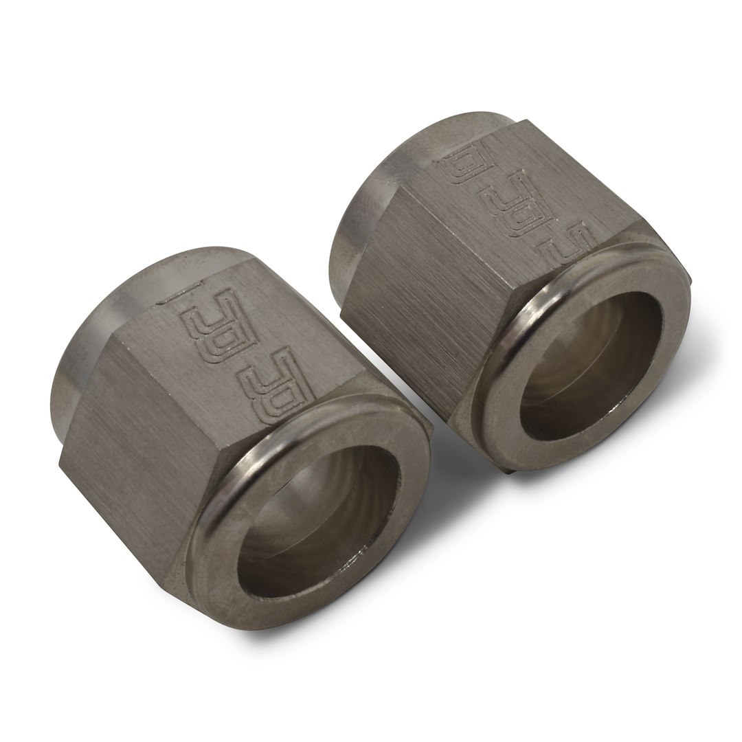 Russell Performance Tube End Fitting Nut, 3/8 Inch, Silver, Aluminum, Set of 2 – 660571