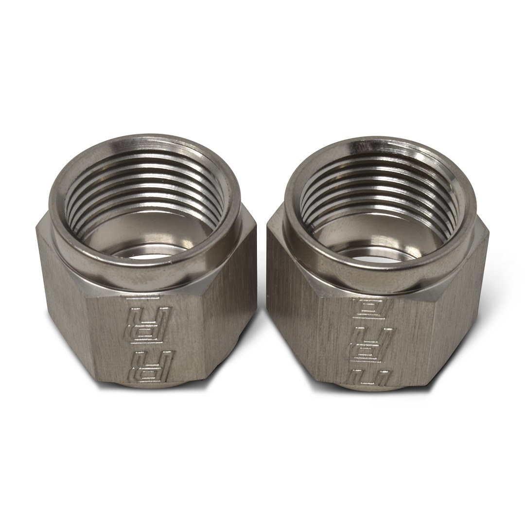 Russell Performance Tube End Fitting Nut, 3/8 Inch, Silver, Aluminum, Set of 2 – 660571