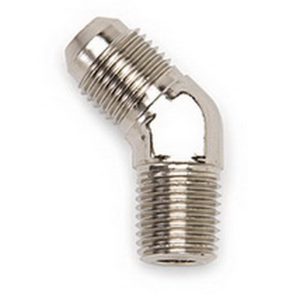 Russell Performance Adapter Fitting, 45 Degree -6 AN to 1/4 Inch NPT, Endurashine ™, Silver, Aluminum, Single – 660951