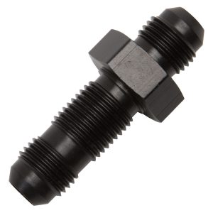 Russell Performance Coupler Fitting, -8 AN Male, Straight Bulkhead, Aluminum, Black, Single – 661193