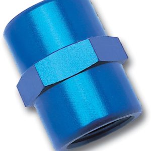 Russell Performance Coupler Fitting, 1/8 Inch NPT Female, Straight, Aluminum, Blue, Single – 661440