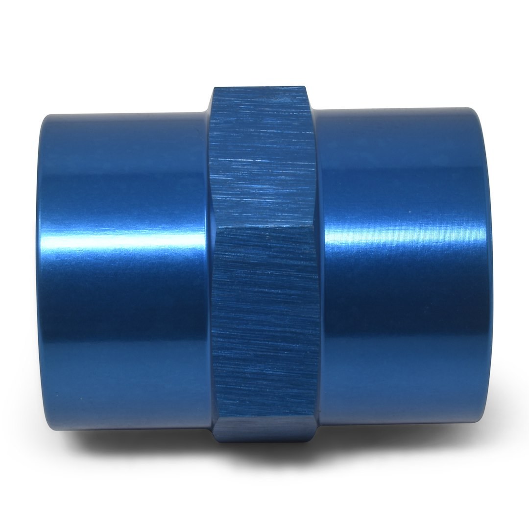 Russell Performance Coupler Fitting, 1/4 Inch NPT Female, Straight, Aluminum, Blue, Single – 661450