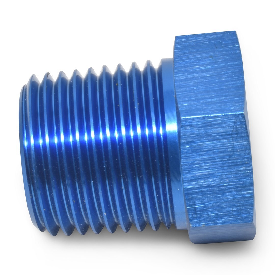 Russell Performance Adapter Fitting, 1/2 Inch Male to 1/4 Inch Female Pipe, Anodized, Blue, Aluminum, Single – 661590