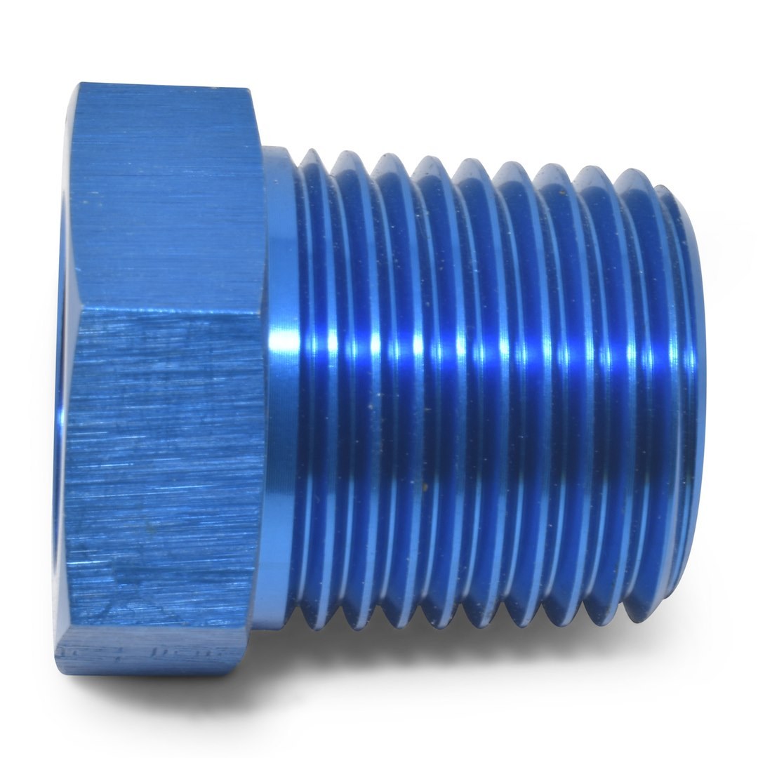 Russell Performance Adapter Fitting, 1/2 Inch Male to 1/4 Inch Female Pipe, Anodized, Blue, Aluminum, Single – 661590
