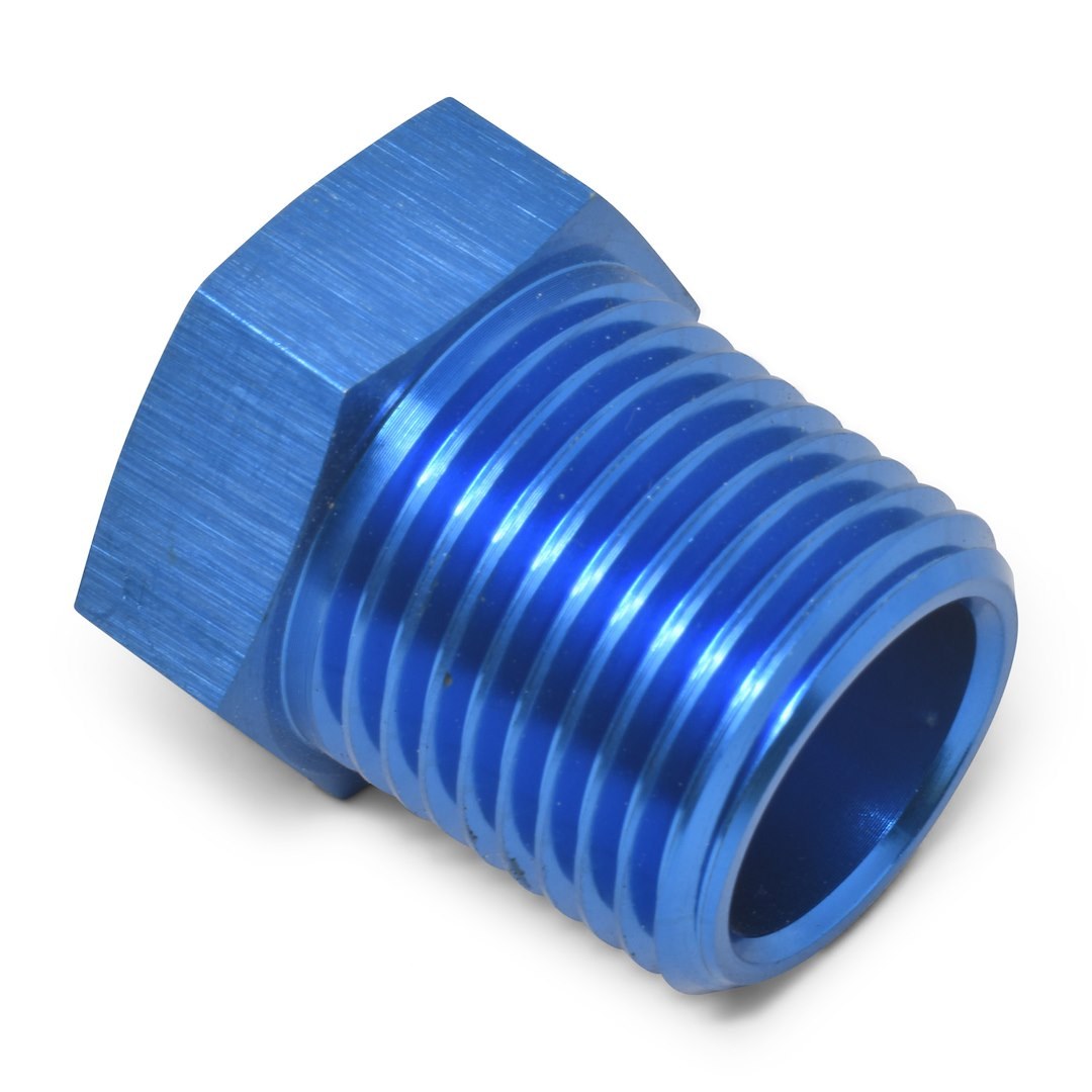 Russell Performance Adapter Fitting, 1/2 Inch Male to 1/4 Inch Female Pipe, Anodized, Blue, Aluminum, Single – 661590