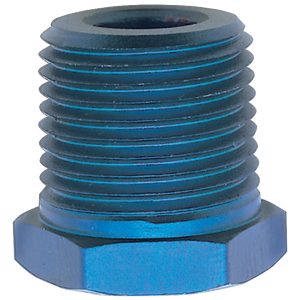 Russell Performance Adapter Fitting, 1/2 Inch Male to 1/8 Inch Female Pipe, Anodized, Blue, Aluminum, Single – 661600