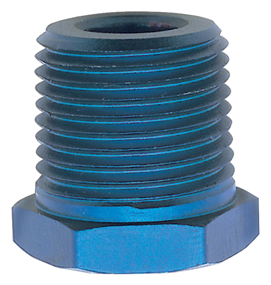 Russell Performance Adapter Fitting, 1/2 Inch Male to 1/8 Inch Female Pipe, Anodized, Blue, Aluminum, Single – 661600