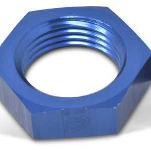 Russell Performance Nut, Bulkhead, 6 Point, 3/8 Inch -24 Thread Size, Anodized Blue, Aluminum, Single – 661870