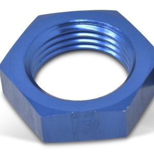 Russell Performance Nut, Bulkhead, 6 Point, 9/16 Inch -18 Thread Size, 11/16 Inch Socket Size, Anodized Blue, Aluminum, Single – 661890