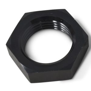 Russell Performance Nut, Bulkhead, 6 Point, 9/16 Inch -18 Thread Size, 11/16 Inch Socket Size, Anodized Black, Aluminum, Single – 661893