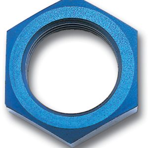 Russell Performance Nut, Bulkhead, 6 Point, 1-1/16 Inch -12 Thread Size, 1-1/4 Inch Socket Size, Anodized Blue, Aluminum, Single – 661920