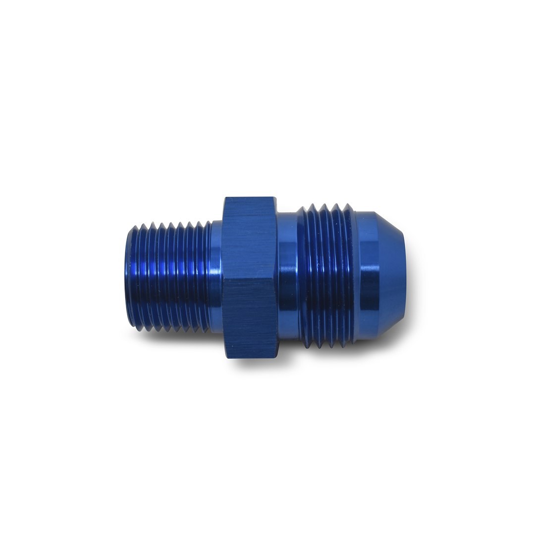 Russell Performance Adapter Fitting, -10 AN to 3/8 Inch NPT, Anodized, Blue, Aluminum, Single – 670030