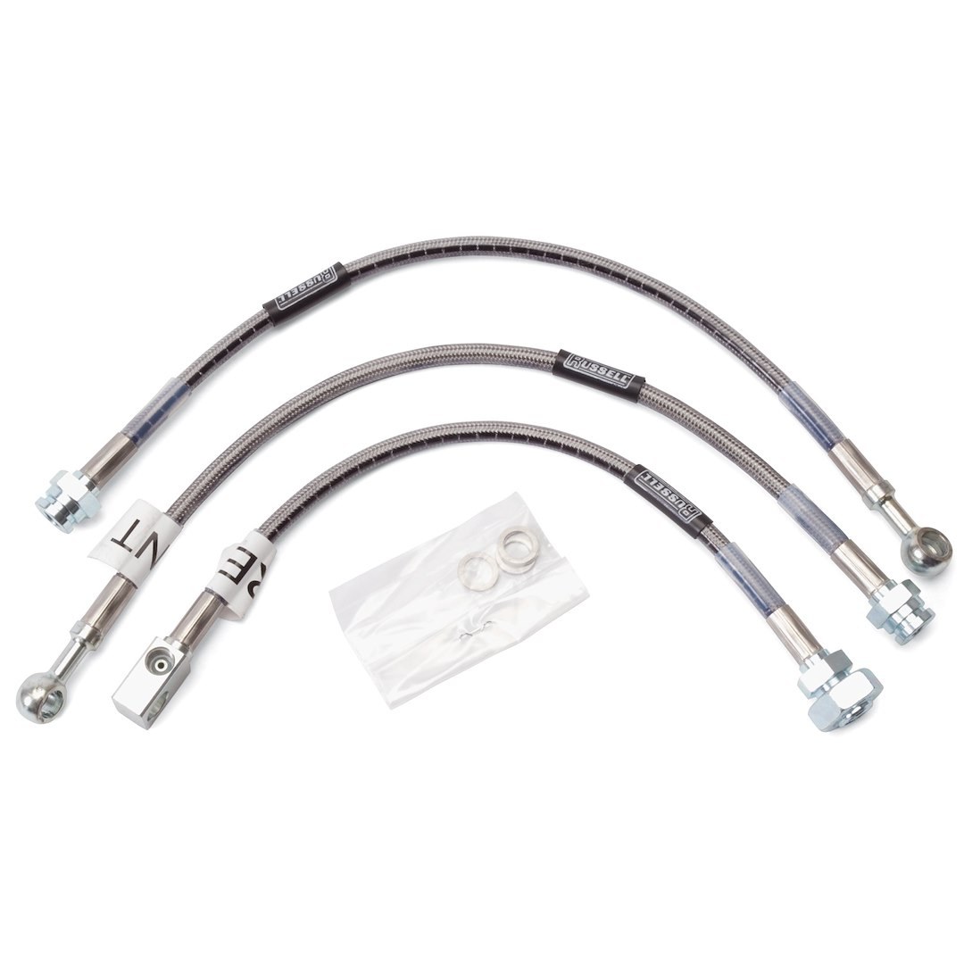 Russell Performance Brake Line, Braided Stainless Steel, Set of 3 – 692030