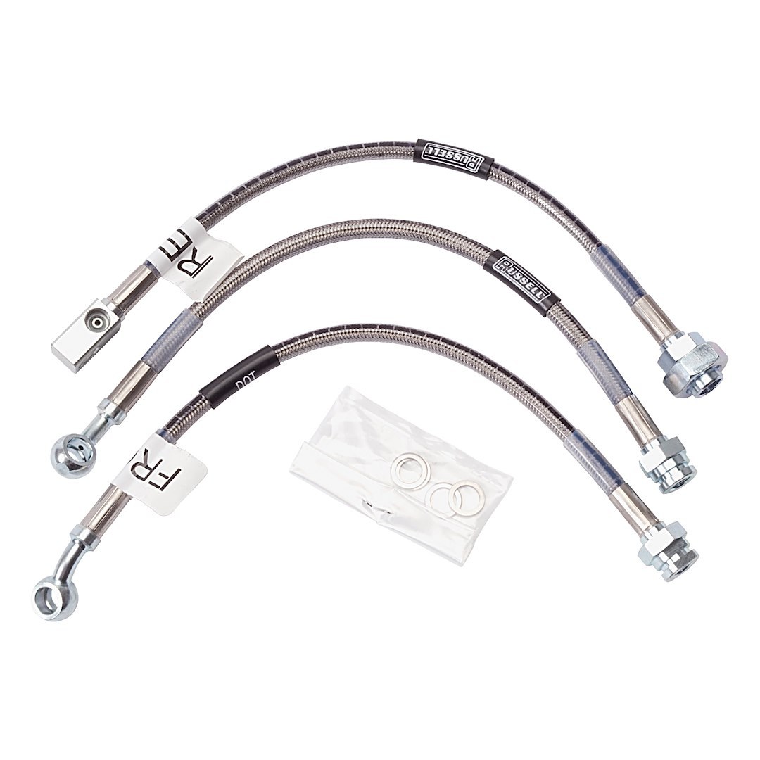 Russell Performance Brake Line, Braided Stainless Steel, Set of 3 – 692100