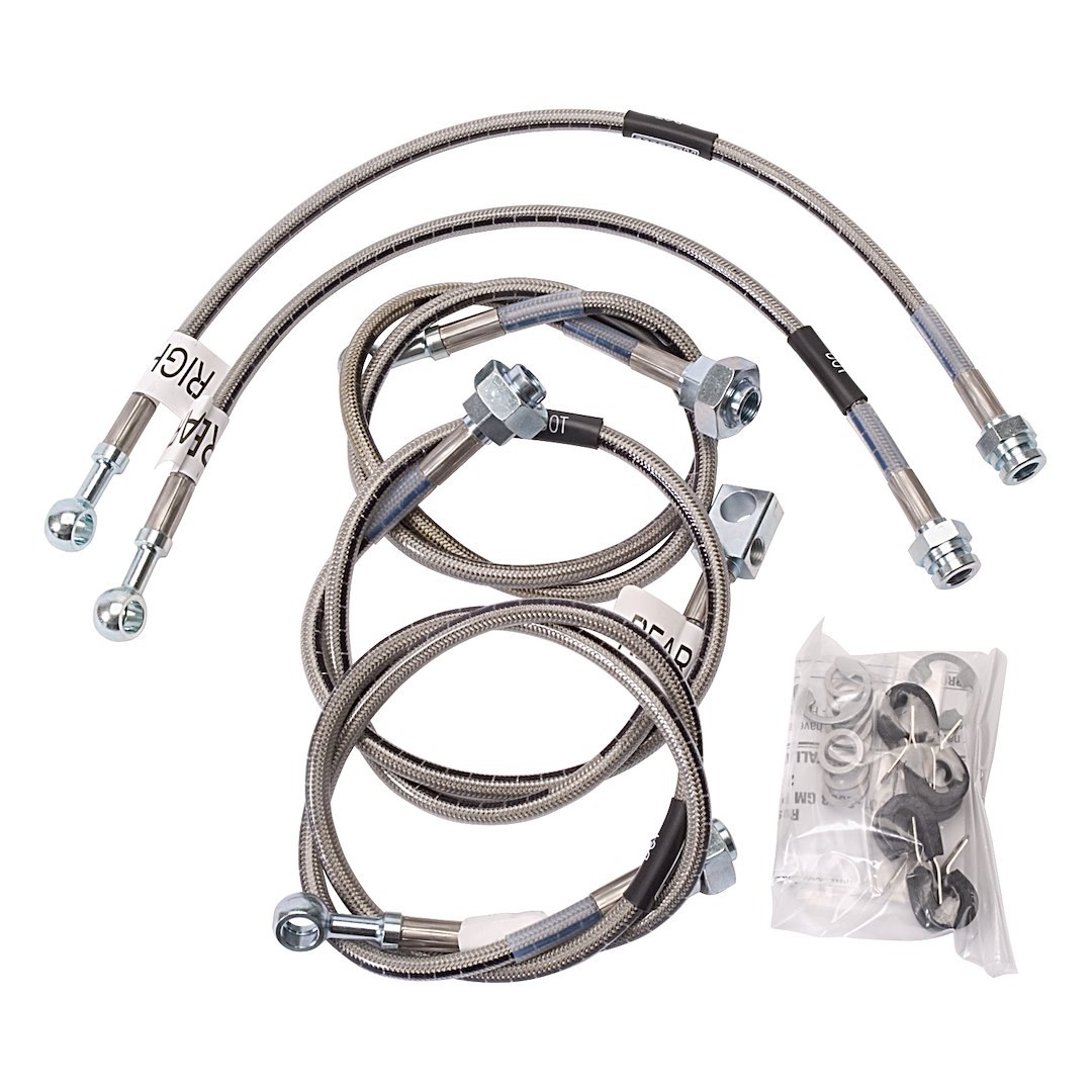 Russell Performance Brake Line, For Use with Lifted Trucks, Braided Stainless Steel, Set of 5 – 695770