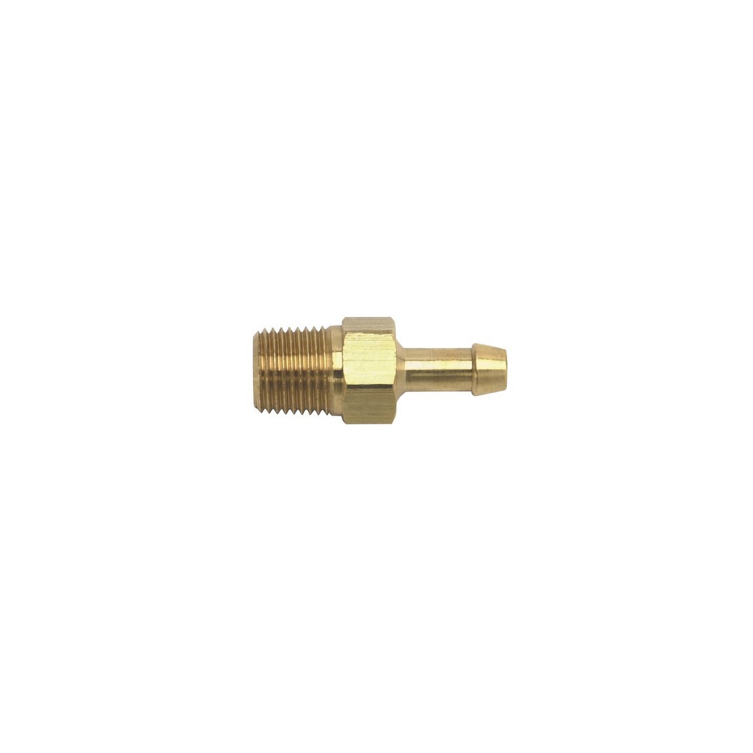Russell Performance Adapter Fitting, 1/8 NPT to 3/16 Inch Hose Barb, Brass, Single – 697000