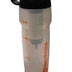 Ready Amer Water Bottle, Aquamira ®, 20 Ounce Capacity, Flip Sip Lid with Straw, Non Insulated, Without Handle, Clear – 73240